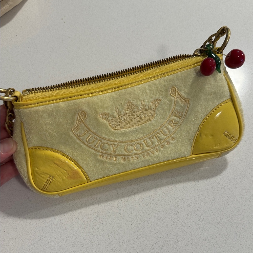 Juicy Couture Yellow and Cream Clutch